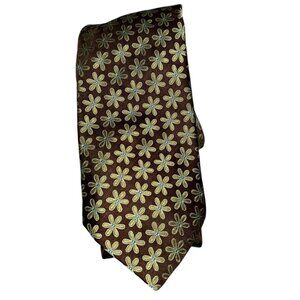 ted baker london brown green flower silk tie